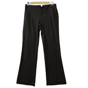 Gap Trouser Slacks Sailor‎ Button Size 4 Regular Stretch Dark Gray RN54023